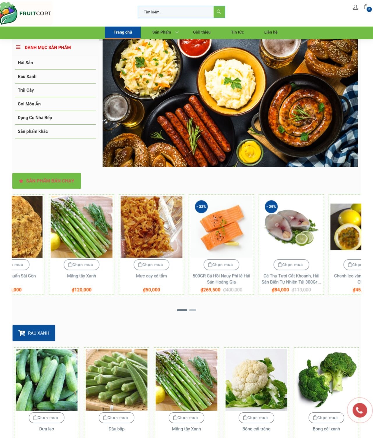 Seovip để thiết kế website thực phẩm